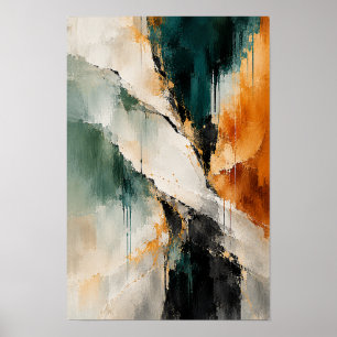 Smaragd-Rost-Gold-Kreuzung Abstracte Wandkunst Poster