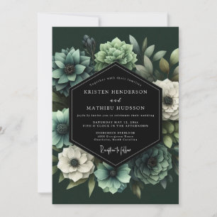 Smaragd-Sage-Vesper-Hochzeit Einladung