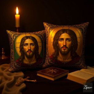 Smaragd-Sakralikone - Jesus Kissen
