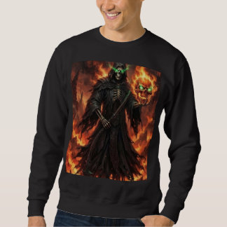 Smaragd-Schädel-Nekromant-Dunkel-Fantasy-Gotik-Str Sweatshirt