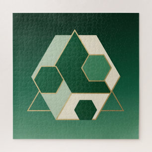 Smaragd-Sechseck Geometrischer Luxus Puzzle
