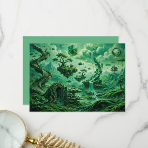 Smaragd-Träume Surrealistische Landschaft Schattie Dankeskarte