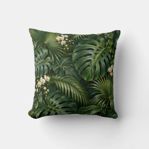 Smaragd-Tropische-Palm-Orchidee Kissen