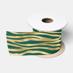 Smaragd- und Gold-Safari-Serie Design 4 Satinband