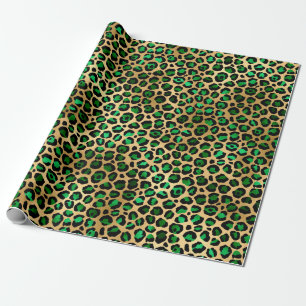 Smaragd- und Gold-Safari-Serien-Design 8 Geschenkpapier