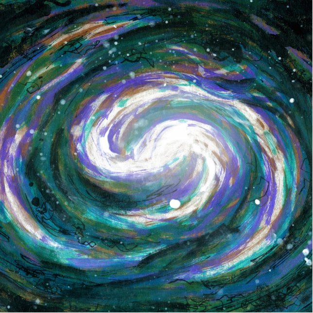 Smaragd und Lila Galaxie Freistehende Fotoskulptur (Vorne)