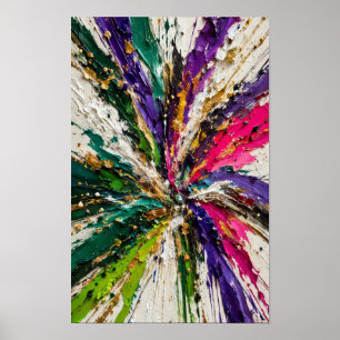 Smaragd-Violett-Gold-Starburst-Abstrakte Kunst dru Poster