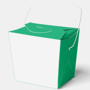 Smaragd & Weiß Favor Box mit Griff – Anpassen Geschenkschachtel