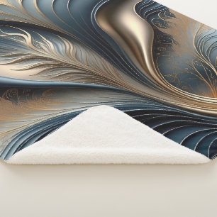 Smaragd-Wispern - Türkis und Gold abstrakte Kunst Sherpadecke