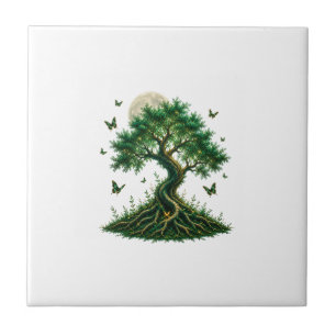 Smaragd-Zauberbaum-Latte-Macchiato-Tasse Fliese