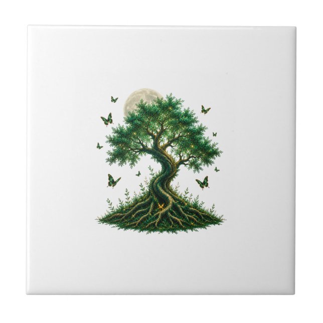 Smaragd-Zauberbaum-Latte-Macchiato-Tasse Fliese (Vorderseite)