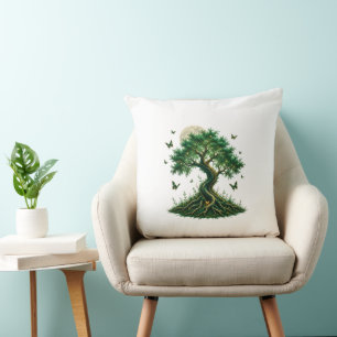 Smaragd-Zauberbaum-Latte-Macchiato-Tasse Kissen