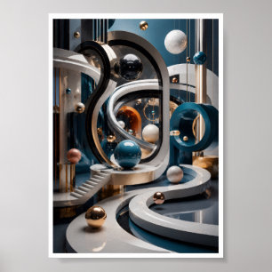 Smaragd-Zelthimmelberge Surreal Türkis Poster