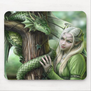 Smaragddrache u. Elf Mousepad