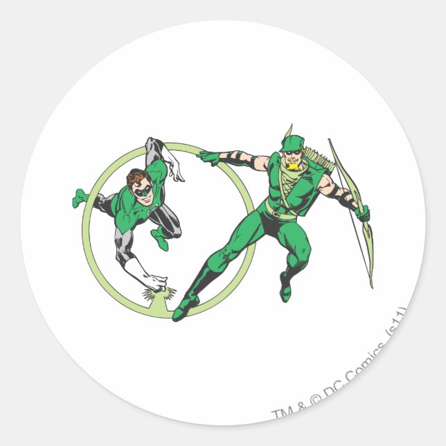 Smaragdgladiator & Smaragdbogenschütze Runder Aufkleber (Vorderseite)