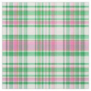 SmaragdGrn heißes Rosa weißes Preppy Madras Stoff