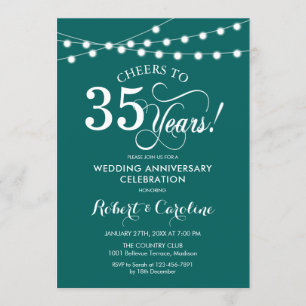 Smaragdgrün 35. Hochzeitstag Einladung