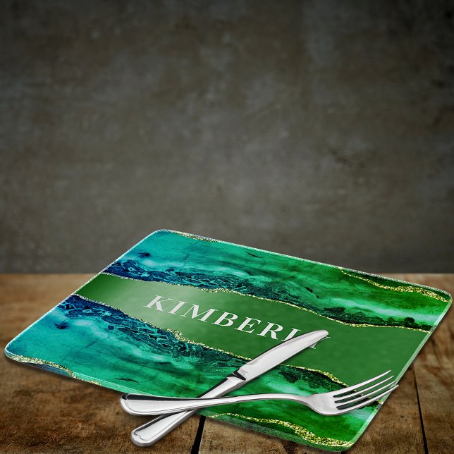 Smaragdgrün agate Marmorname Schneidebrett (Von Creator hochgeladen)