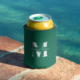 Smaragdgrün Benutzerdefiniertes Monogramm Hochze Dosenkühler