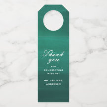 Smaragdgrün elegante einfache Hochzeit danke