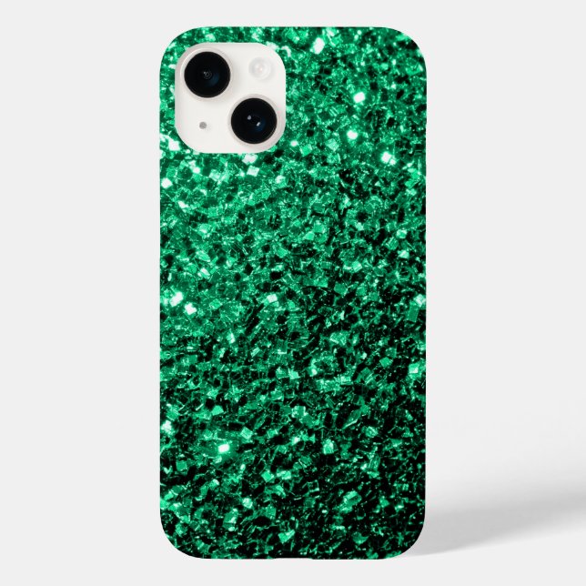 Smaragdgrün falscher Glitter funkelt Case-Mate iPhone Hülle (Rückseite)