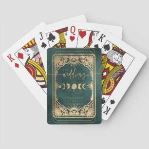 Smaragdgrün & Faux Gold Tarot Himmelhochzeit Spielkarten