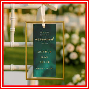 Smaragdgrün & Gold reservierte Sitzplätze Hochzeit Einladung