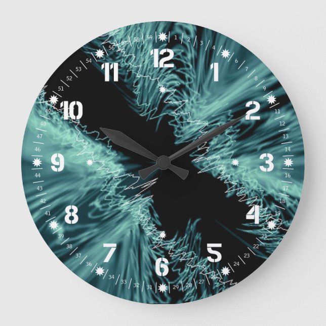 Smaragdgrün-große runde Wanduhr (Vorderseite)