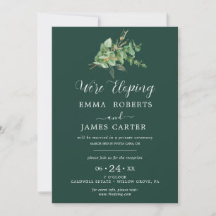 Smaragdgrün Hochzeitsempfangseinladung Einladung