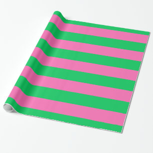 Smaragdgrün, Hot-Pink #2 XL Preppy Strip 1X Geschenkpapier