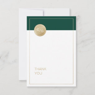 Smaragdgrün minimalistisch moderne Hochzeit danke
