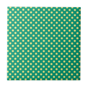 Smaragdgrün mit gelben Polka-Punkten von STaylor Fliese