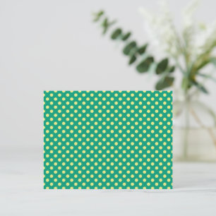 Smaragdgrün mit gelben Polka-Punkten von STaylor Postkarte