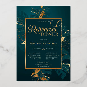 Smaragdgrün und Goldfolie-Probe Folieneinladung