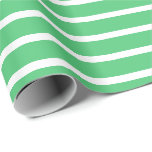 Smaragdgrün und weiß Horizontal gestreift Geschenkpapier<br><div class="desc">Smaragdgrünes und weißes horizontales Streifenpapier</div>