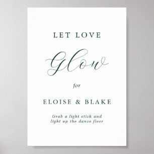 Smaragdgrün Vintage-Botanik Lass Liebe Leuchten Poster