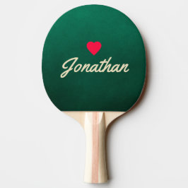 Smaragdgrün Vintage Herz Signatur Tischtennis Schläger