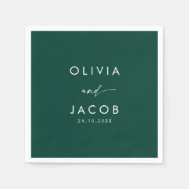 Smaragdgrüne Aquarellblütenhochzeit Serviette