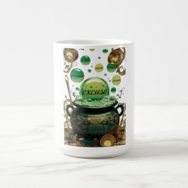 Smaragdgrüne Ausreden-Kessel-Grafik-T-Shirt Kaffeetasse