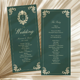 Smaragdgrüne barocke Hochzeitsprogramm