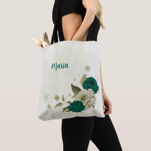 smaragdgrüne beige Blumen 