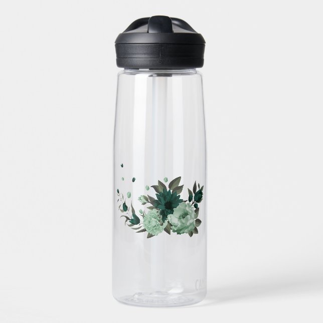 smaragdgrüne Blume botanisch Trinkflasche (Vorne)