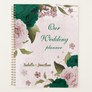 Smaragdgrüne Blume Hochzeit Planer