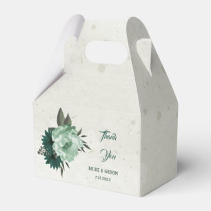 smaragdgrüne Blumen botanische Hochzeit  Geschenkschachtel