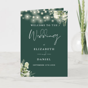 Smaragdgrüne Blumen-Lichterkette Hochzeit Programm