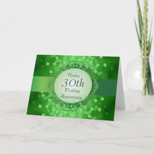 Smaragdgrüne Bokeh 30. Jubiläumskarte Karte