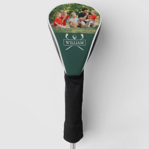 Smaragdgrüne Custom Name Clubs und Ball Foto Golf Headcover