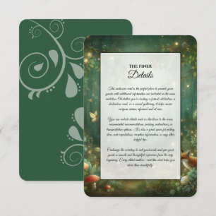 Smaragdgrüne Enchanted Forest Hochzeit Begleitkarte