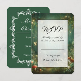 Smaragdgrüne Enchanted Forest Hochzeit RSVP Karte