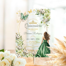 Smaragdgrüne Florale Goldene Schmetterling Quincea